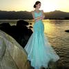 French Sexy Retro Sequin Dress Women's Suspender Waist Fishtail Dress Birthday Party Dress Long Skirt