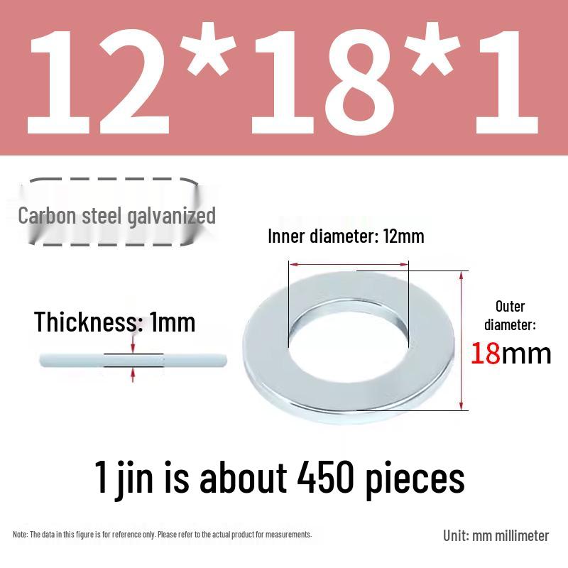 Oversized Thickened Galvanized Iron Flat Washer M2M3456810-M6
