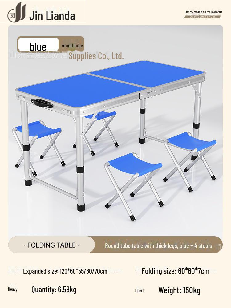 Přenosný multifunkční hliníkový skládací stůl pro stolování a venkovní použití