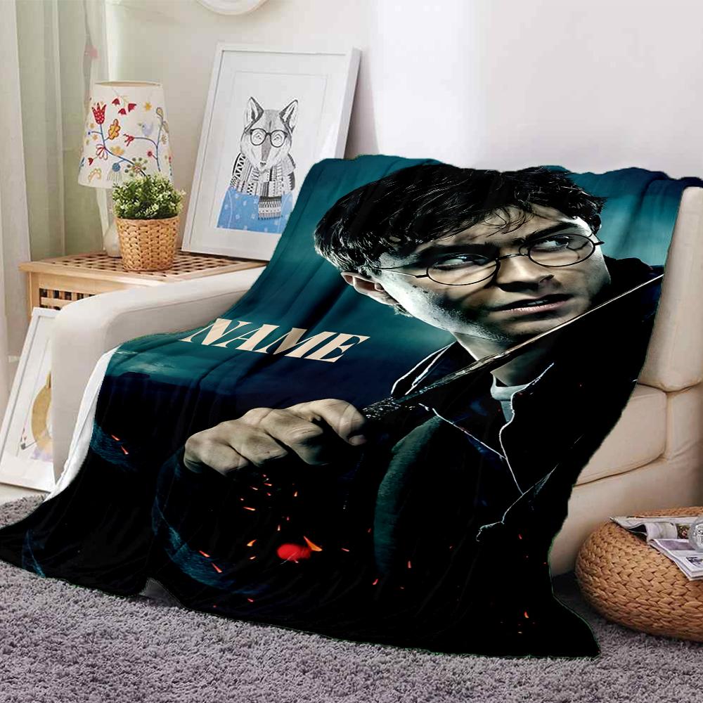 Custom Name Harry Potter Magic Train blanket for Couch & Bed, Plush Cozy Fuzzy Blanket Super Soft & Warm Blankets for Fall and Winter. 0908103