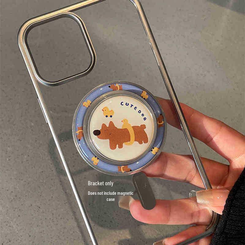 Korean-Style Cartoon Magsafe Magnetic Phone Holder with Retractable Airbag for Selfies