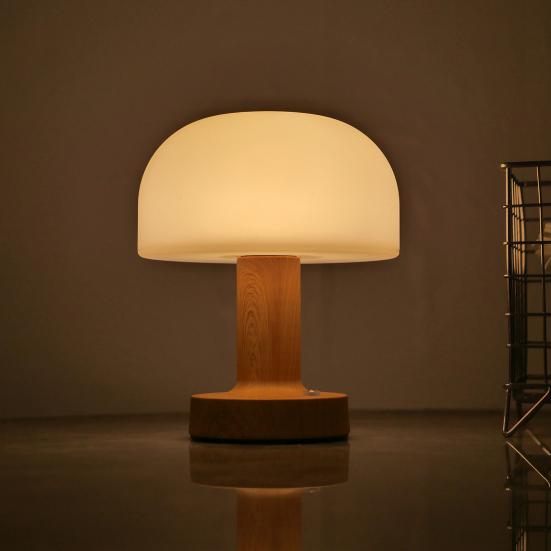 Yousheng Pilzlampe LED Nachtlicht Weiches Warmes Leuchten Touch-Steuerung 3 Farben Retro Dimmbar Wiederaufladbar Schreibtisch Tischlampe