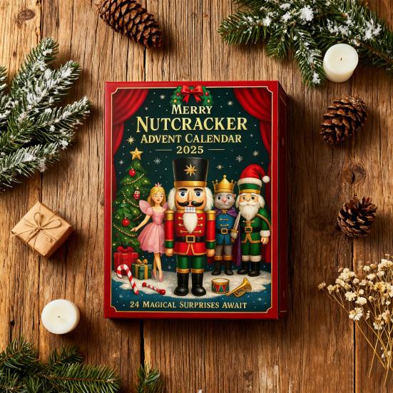 Merry Nutcracker Advent Calendar 2025 24 Days Acrylic Ornament with Surprise Miniatures Christmas Countdown Decor for Tree And Holiday Display