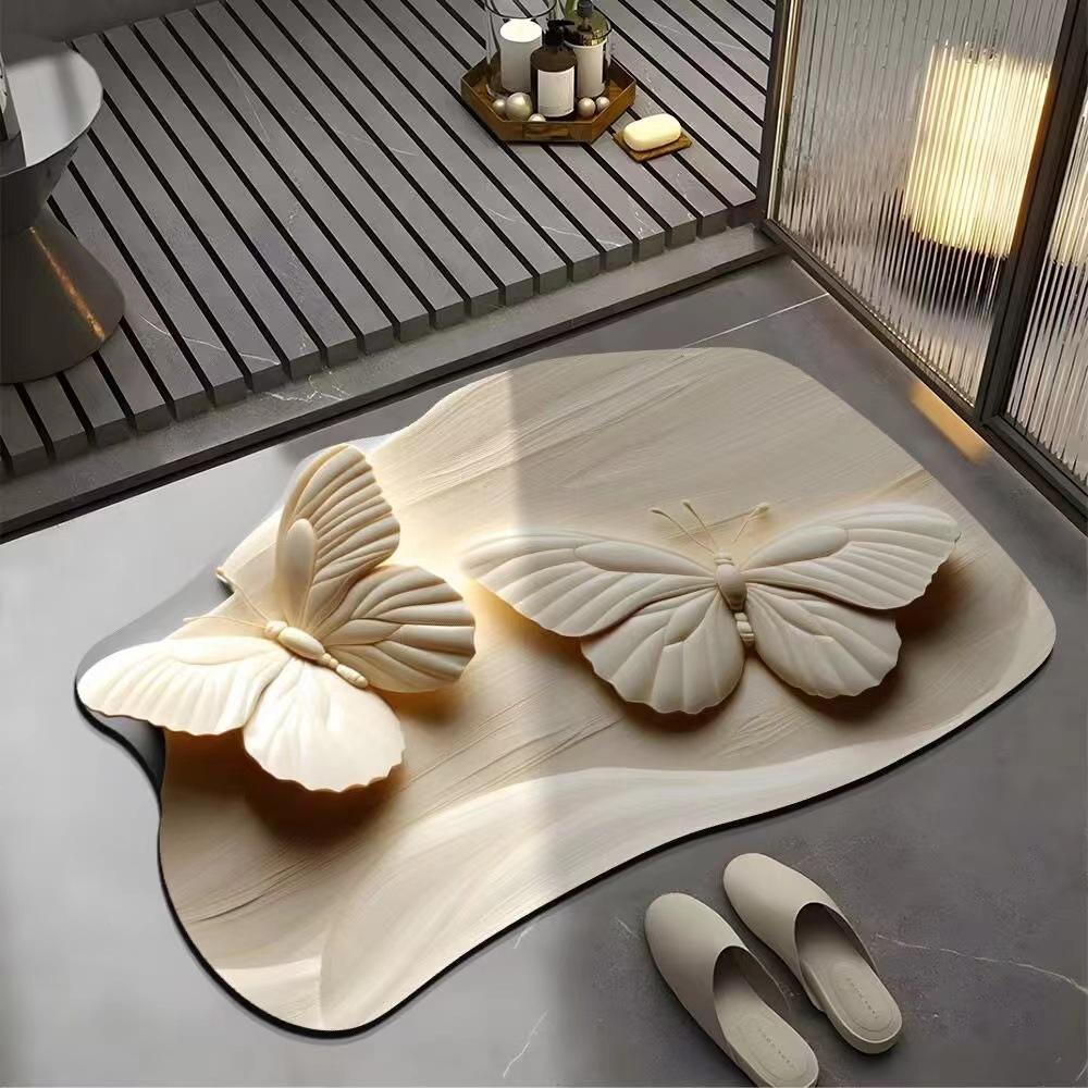 40*60cm Diatomaceous Earth Shaped Floor Mat Bath Sink Water Absorbing Quick Drying Easy To Clean Full of Three-dimensional Sense