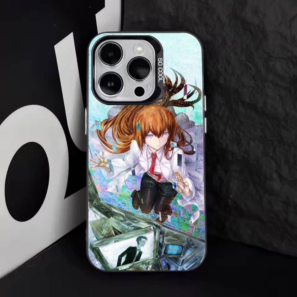 Steins Gate Okabe Anime Phone Case For iPhone 16,15,14,13,12,11,8,7,Pro,Max,Plus,Mini,XS,SE Anti Fall Black Matte Hard