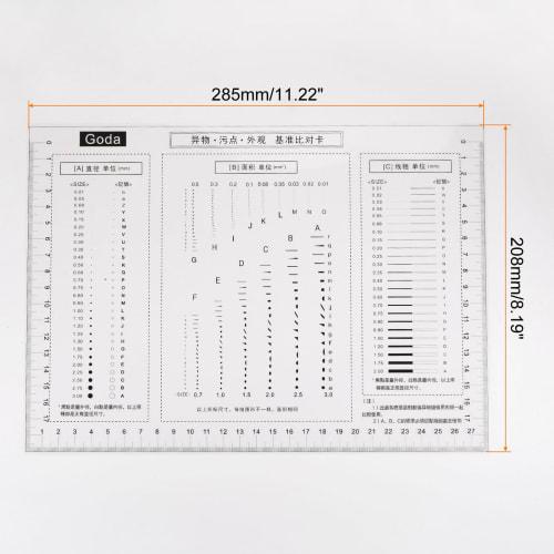 uxcell High-Precision SEC Size Estimation Chart, 27x17cm, Transparency Defect Detection Film Ruler for Measuring Diameter Area and Line Width Defects