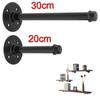 Industrial Pipe Shelf Bracket Rustic Office Black Decor Iron Display Tube