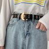 Fashionable Belts Gold Color Buckle Large Rivet Belt Hole Belt Trendy Jeans Belt Woman's Apparel Accessories