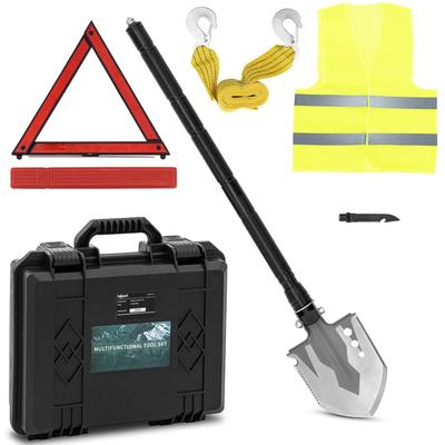 Kit de segurança, essenciais, pá para acampamento de carro, 11 funções