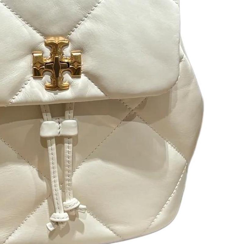 Tory Burch Kira Quilted Diamond Pattern Metal Hardware Leather Mini Backpack Women Backpack Warm-White 170485-100
