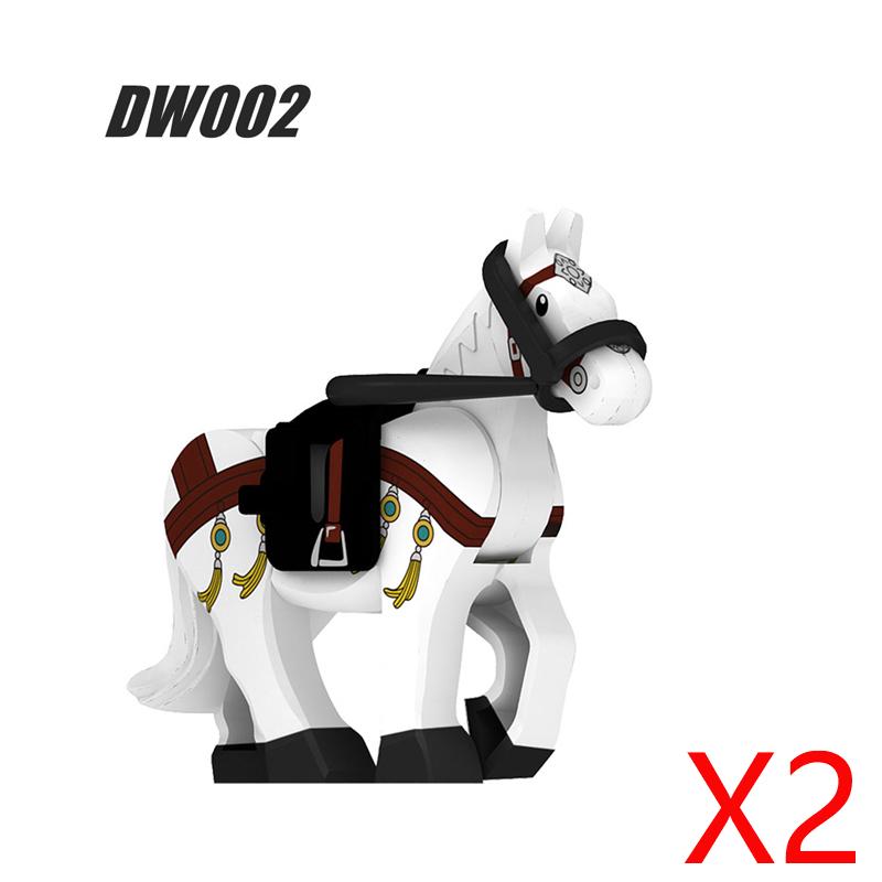 Medieval Accessories Building Blocks Soldiers Weapons Military Flags Mount War Horses Orc Mount Flags Wolf Bricks Kids Toys Gift