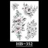 Flower Sketch Tattoo Sticker, Black And White Half Arm Tattoo Sticker, Waterproof And Sweat Proof Tattoo