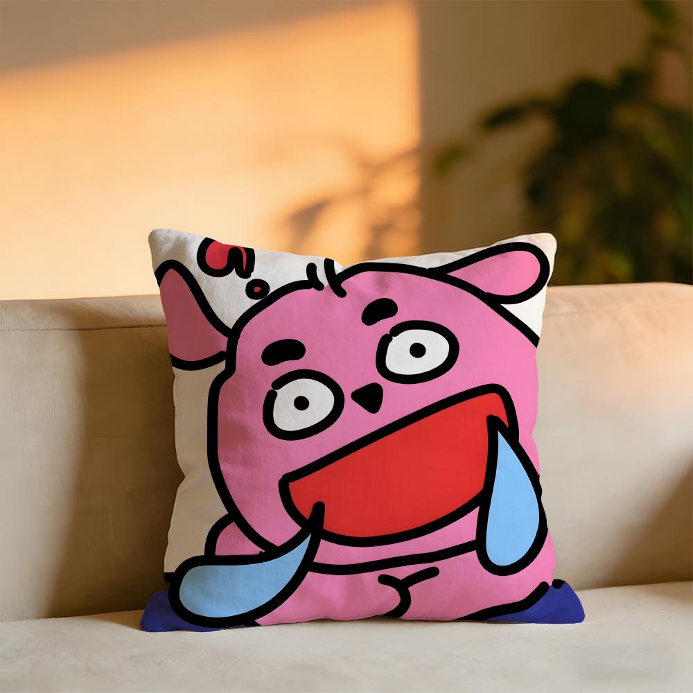 Weird Expression Doodle Cushion Cover Cozy Velvet Throw PillowSoft Warm Cushion For Sofa Bed