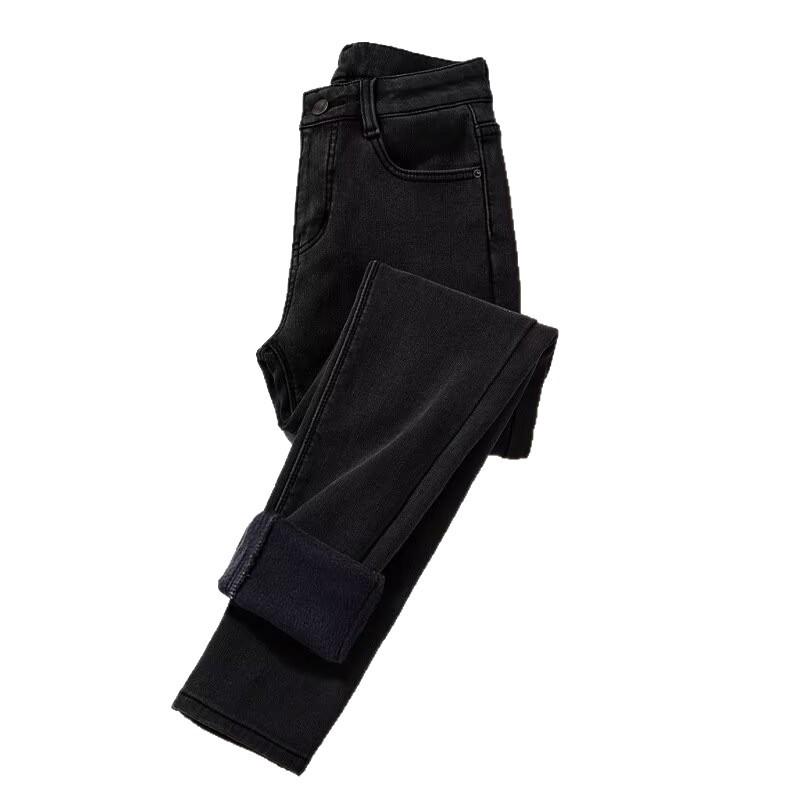 Women's High Waist Skinny Fleece-Lined Denim Pants - Thickened Warm Winter 2025 Trousers