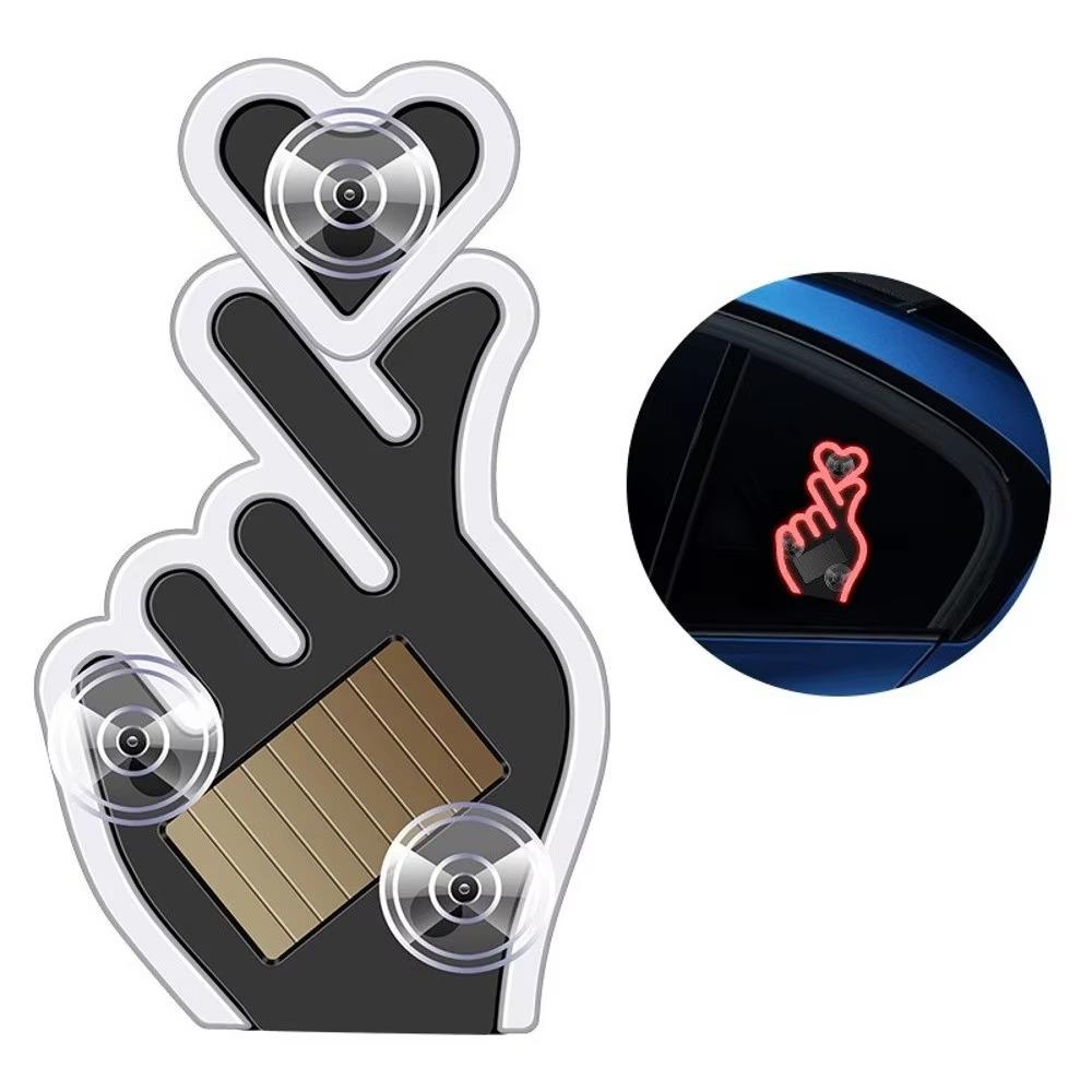 Solar-Powered LED Triangle Car Lamp Heart-Shaped Wireless Interior Ambient Light  Car Interior красный