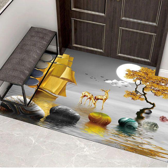 Entrance Mat Floor Mats Non-Slip Back Rubber Welcome Doormat Bathroom Kitchen Mat