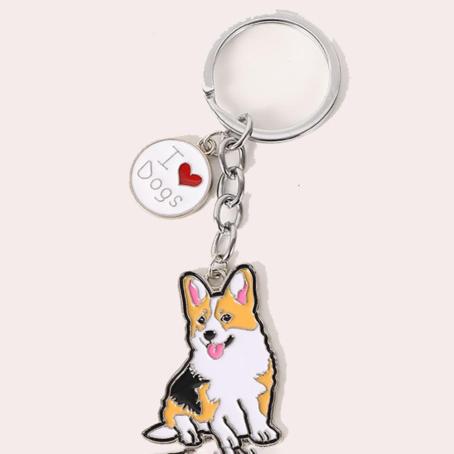 New Metal Cute Dachshund Dog Keychains Car Key Ring Pet Dogs Heart Tag Key Men Gift Pendant Best Friend Gifts Accessories