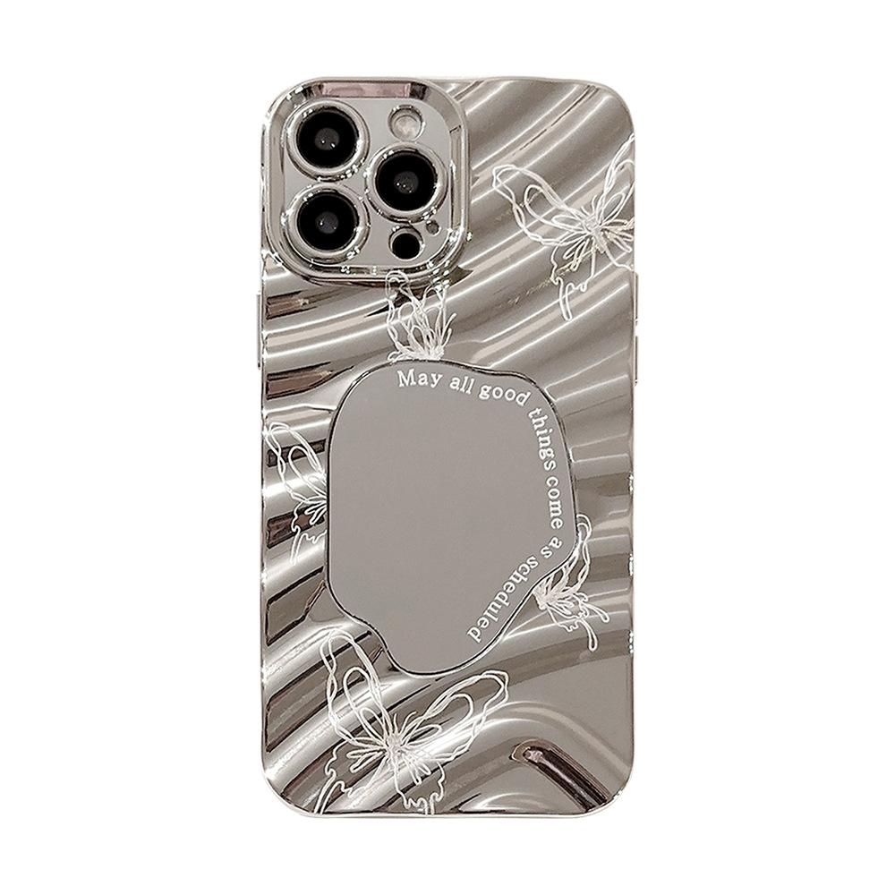 Butterfly Mirror IPhone 13 IPhone Case Silver Plated 14 Promax High End Sense 15 Suitable for 16 Waves 11