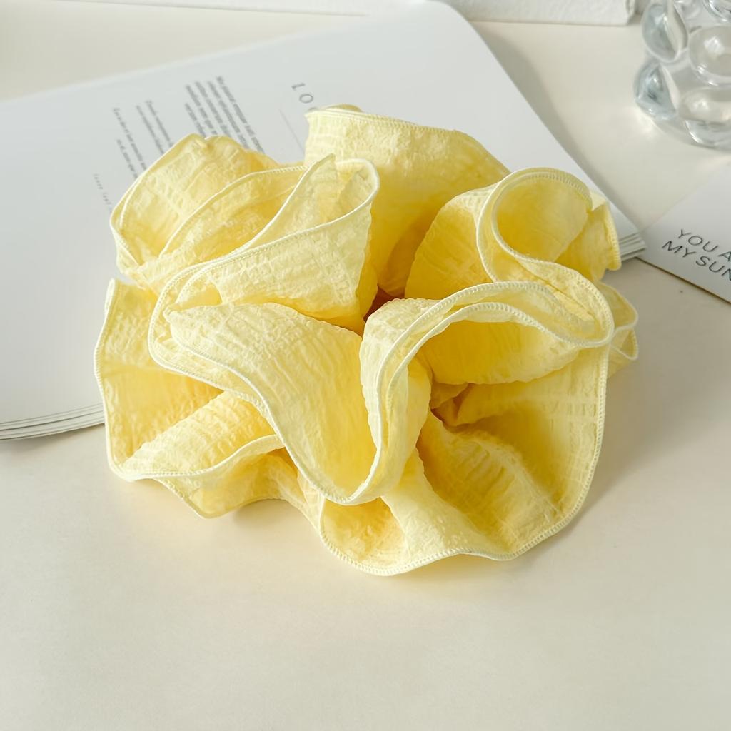 1pc Elegant French Style Chiffon Large Intestine Hair Loop Retro Pleated, Soft Chiffon Fabric,Elastic Ponytail Holder for Women Stylish Hair Accessory