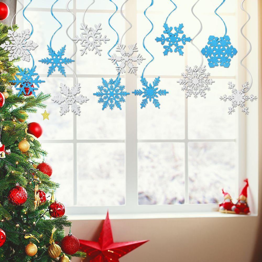 Neuer Stil, Weihnachten, Buntes Seidenpapier, Schneeflocken-Spiralanhänger, Party-Szenendekoration, Weihnachtsdekoration, Anhängerzubehör