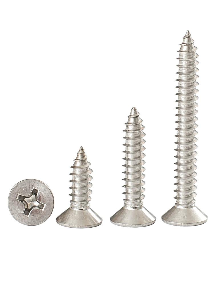 M3.9mm Stainless Steel 304 Countersunk Flat Head Self-Tapping Wood Screws (13-60mm)