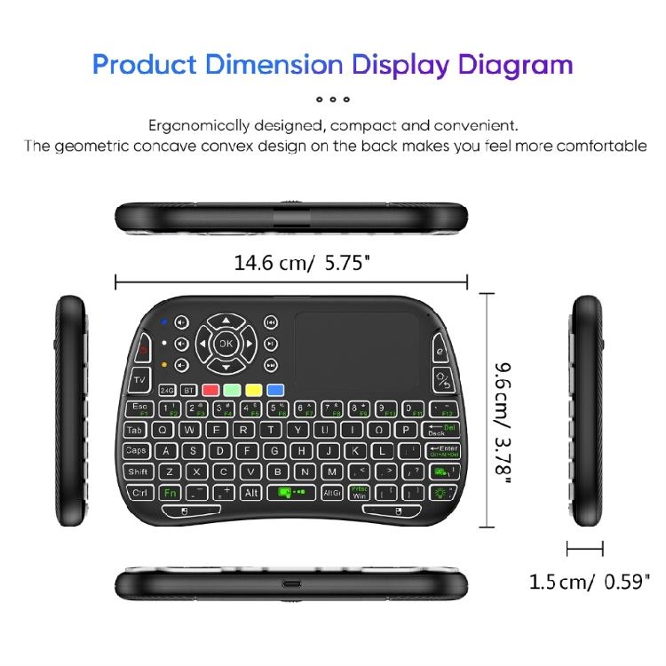 2.4GHz Mini Wireless Keyboard w/ Touchpad,Keyboard,LED Backlit,Portable Keyboard