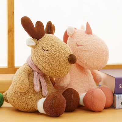 Carino Kawaii Unicorno Cervo Dinosauro Lupo Bambola Giocattolo di Peluche Decorazione Ideale per la Stanza per Spazi Sognanti