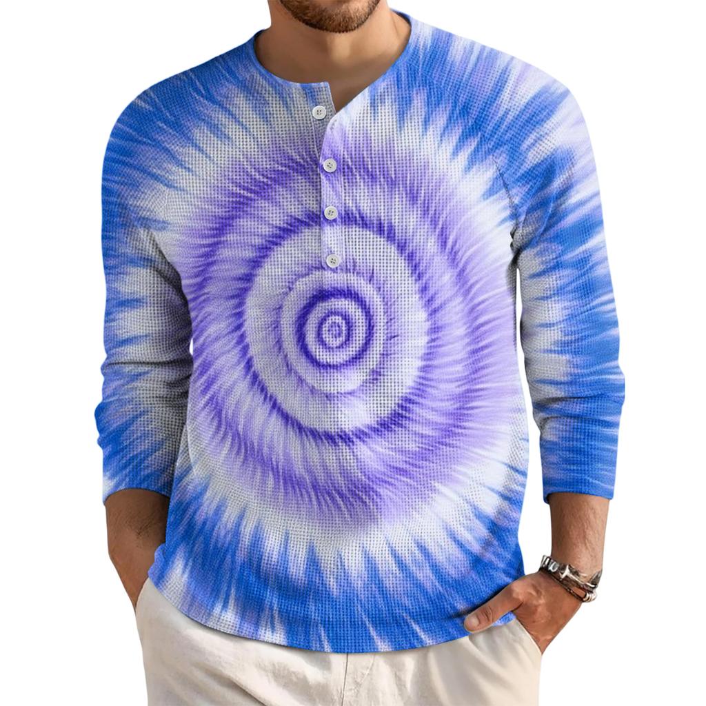 Men's Loose Casual Button Down Collar Long Sleeve Top