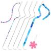 3 Pezzi Aghi Curvi per Perline Occhio Grande con Filo per Perline in Acciaio Inossidabile con 2 infila aghi per Fai da Te Braccialetti Collane Gioielli