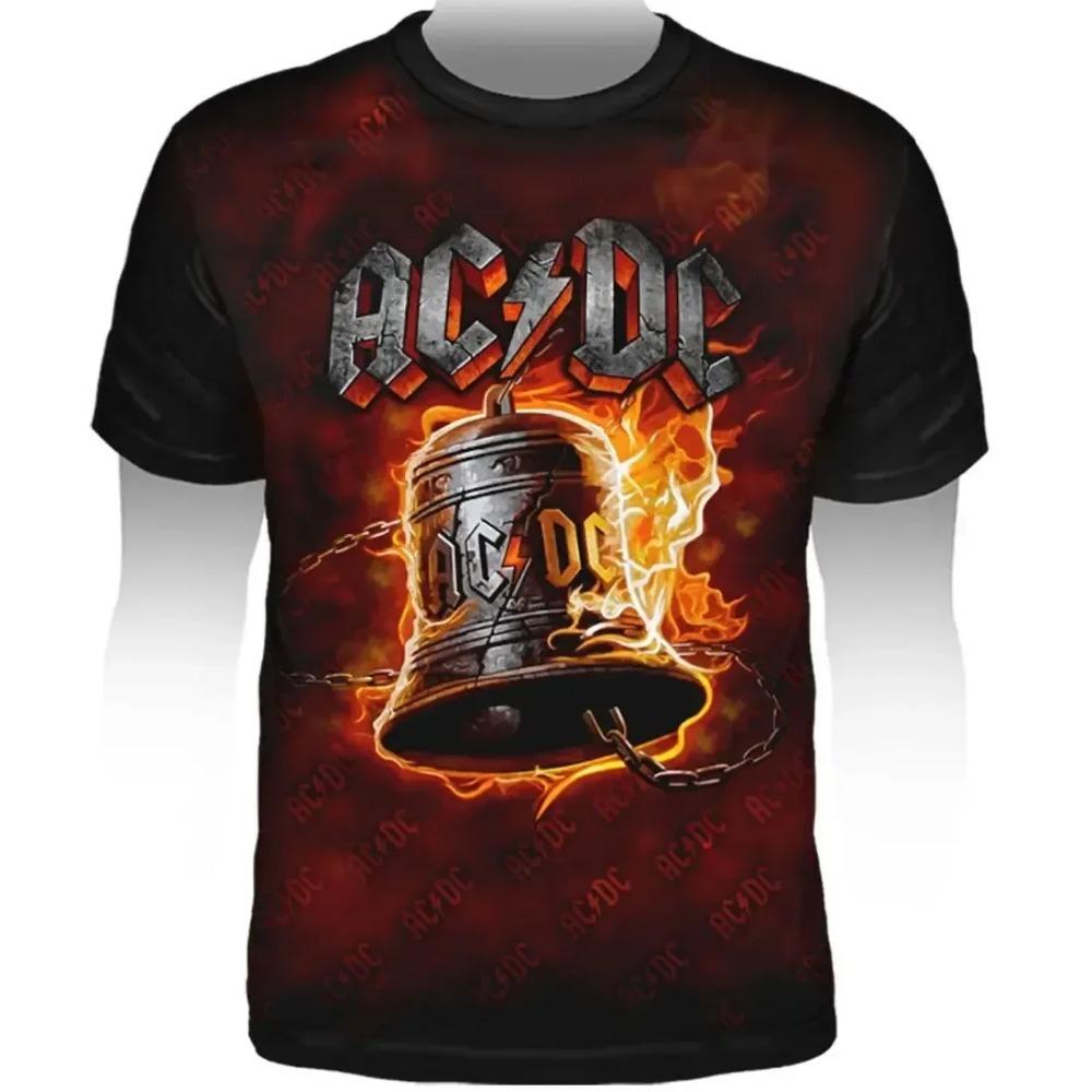 

Летние модные мужские футболки с круглым вырезом и короткими рукавами, футболки с принтом AC DC 3D, повседневные топы в стиле поп-рок и стрит, XXXL