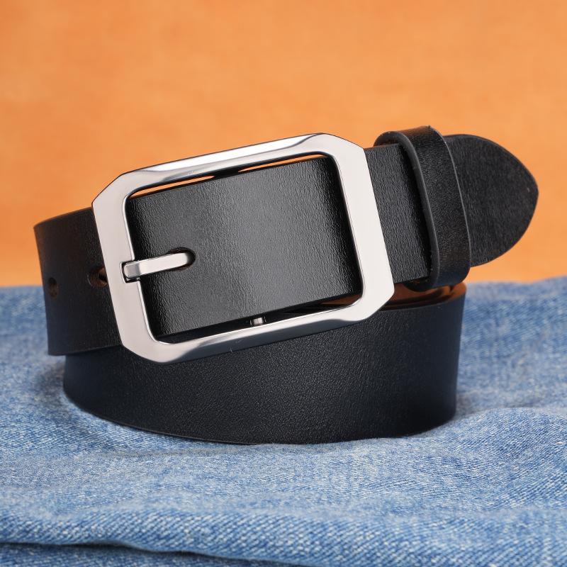 Retro Men'S Leather Casual Pin Buckle Cowhide Belt Simple E-Commerce Belt Belt Men'S Casual Versatile Belt