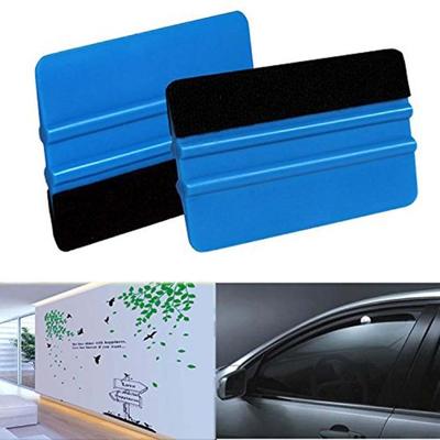 1/4/5 piezas de herramienta raspadora para envolver películas adhesivas con estilo para automóviles con borde de fieltro