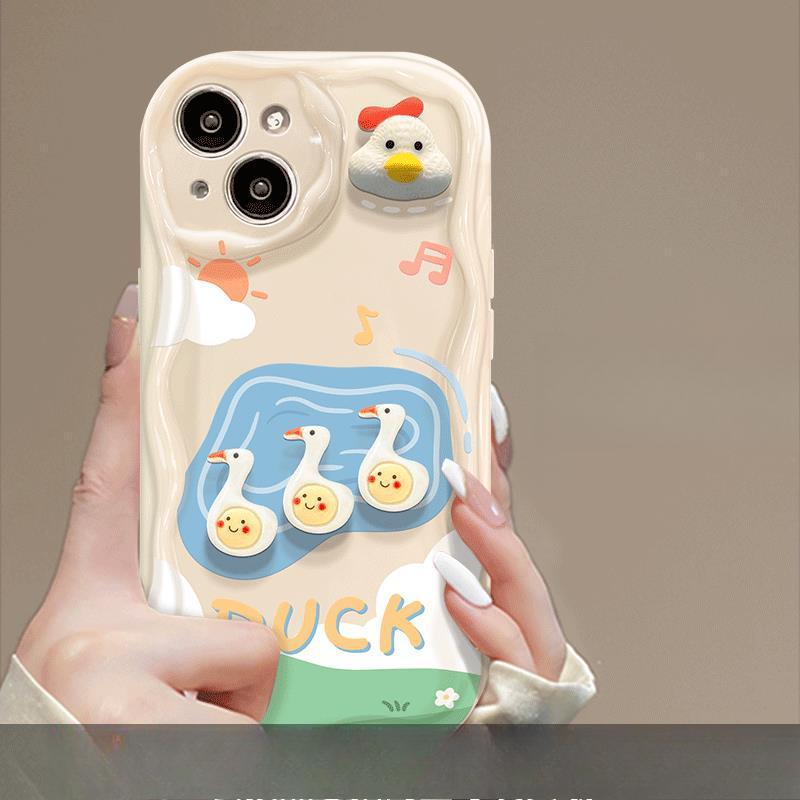 

Применимо к Apple 14pro Чехол для мобильного телефона iPhone 15/13 Силиконовый мягкий чехол 12mini Трехмерная кукла утка курица iPhone 6s Plus