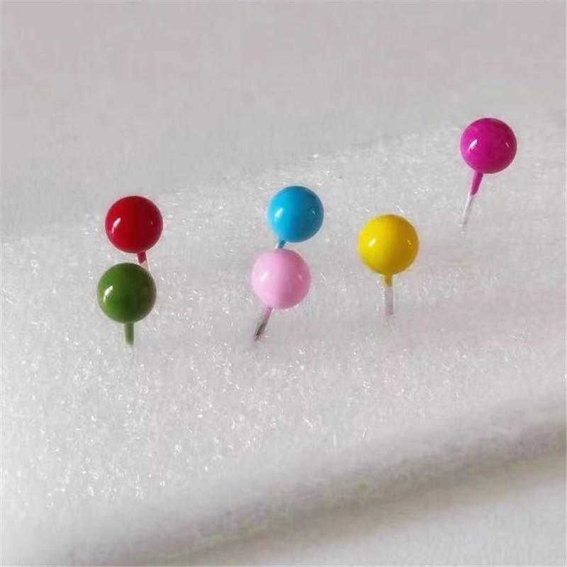 

Zoozmini Pierced-Ear-Caring Ear Studs White Baihe Same Dopamine Color Beanie Earrings Special-Interest Design Ear Bone Stud 6 Color Color Doudou (1 set)((s925 Silver))