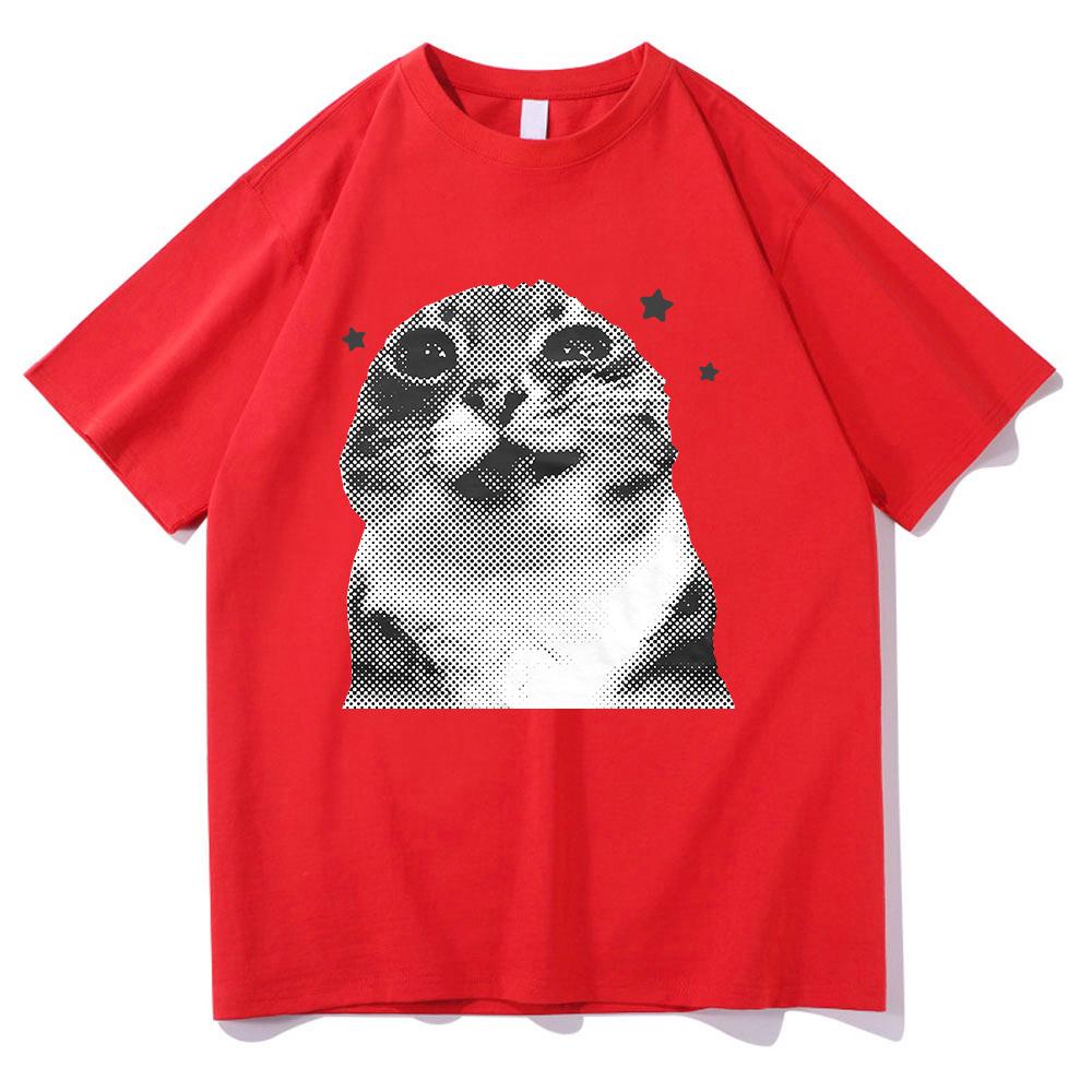 Y2k Retro Freaky Cat T Shirt Kawaii Unisexunisex Clothing Cotton Clothes Graphic Tops For Cat Lover Gifts Hight Quality T Shirts
