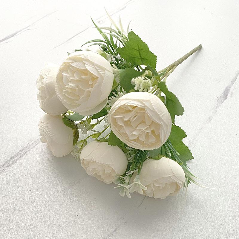 Wedding Simulation Bouquet Home Decoration Flower Simulation Rose Photography Bouquet Small Handle Flower Peony