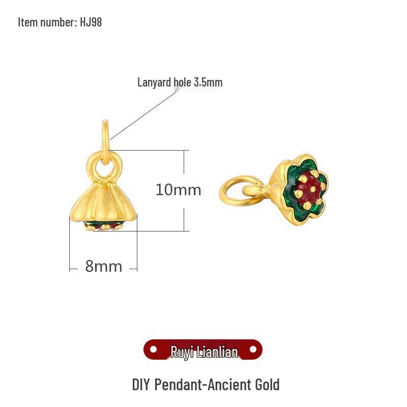 Ancient Gold Sand Cloisonné Beads for DIY Jewelry: Small Drop Pendant Necklace & Bracelet Accessories