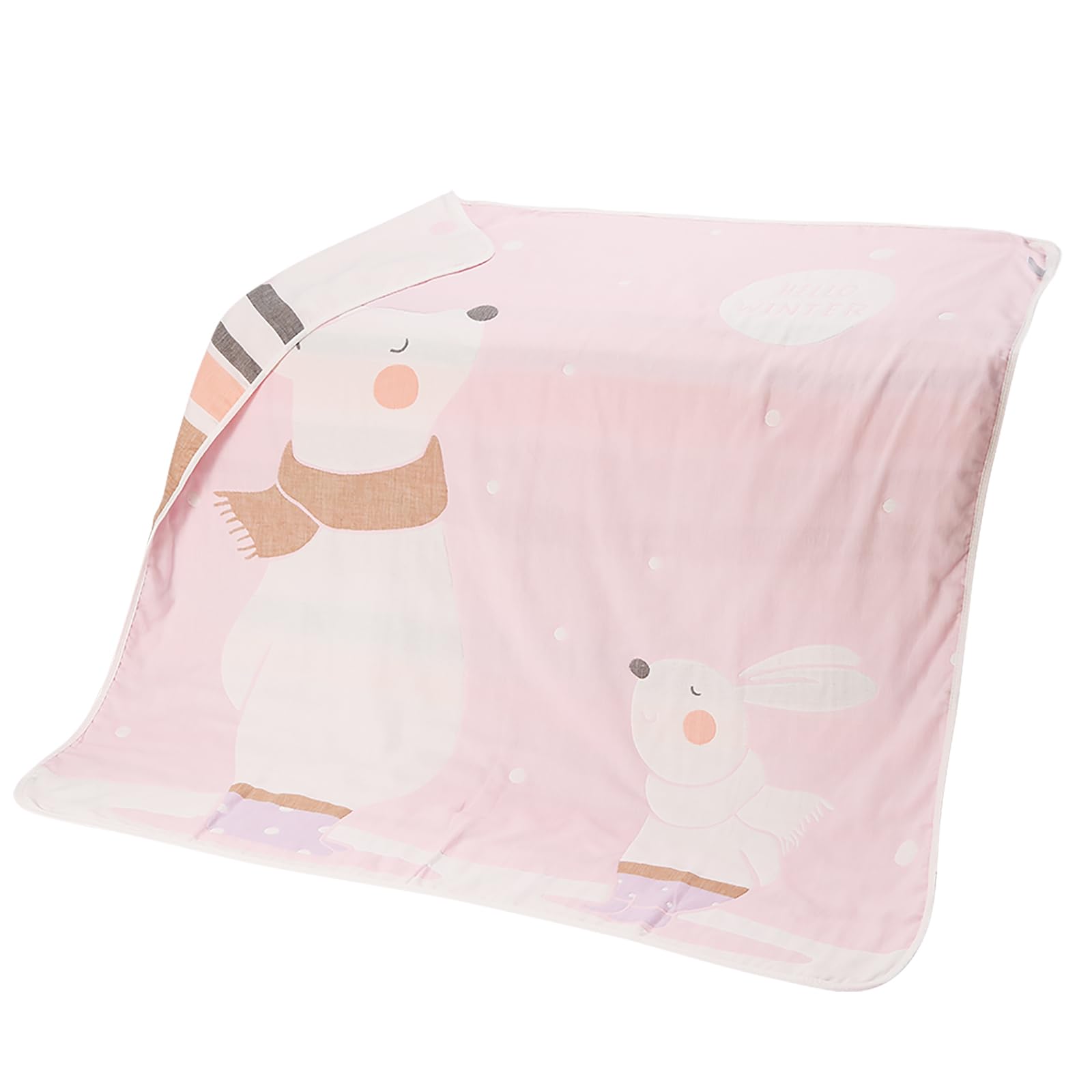 

Детская марля Идеально для сна и мягкая и Детский подарок [MOMSMENU] Пеленка, 6-слойное одеяло, Детский сад, 100% хлопок, Очаровательный, 110x110см, темно-розовый