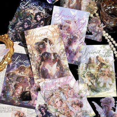 20 bucăți/pachet Autocolante drăguțe pentru albume de însemnări, serie Elf Girl, perfecte pentru colaj, jurnal, bricolaj, bricolaj