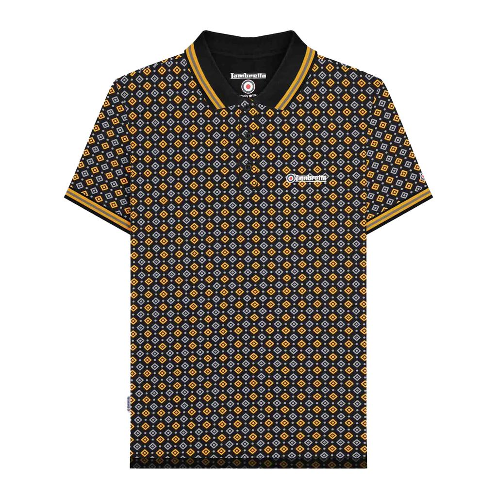 LAMBRETTA Men's Geometric Polo Shirt
