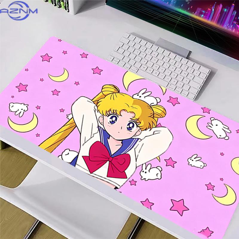 Hd Print Anime Mouse Pad Pink Keyboard Pad SSailor Moons Office Desk Mat AntiSlip Pc Accessories Pad Large Size Gamer Mousepad