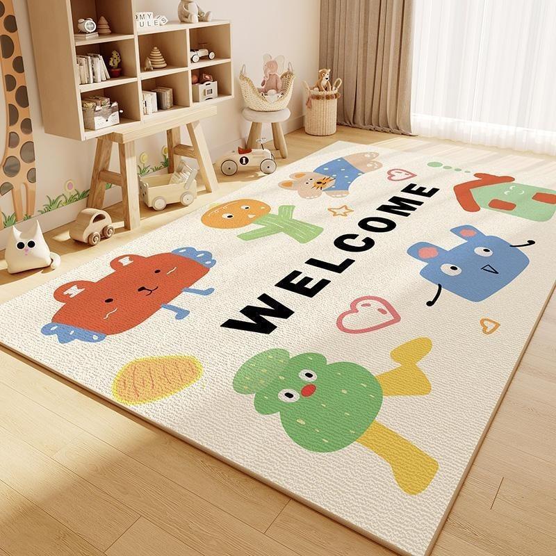 Living Room Anti Slip Carpet Floor Mat for Girls Reading Carpet  Bedroom Bedside Mat Children's Room Cartoon Home Use Beautiful