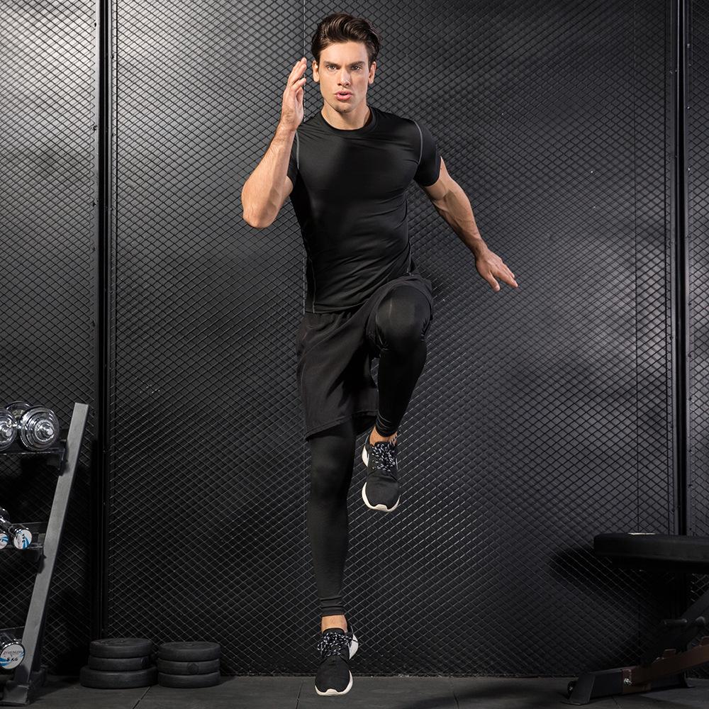 Men's Quick-Dry Elastic Training T-Shirt - Short Sleeve Sportswear 1003