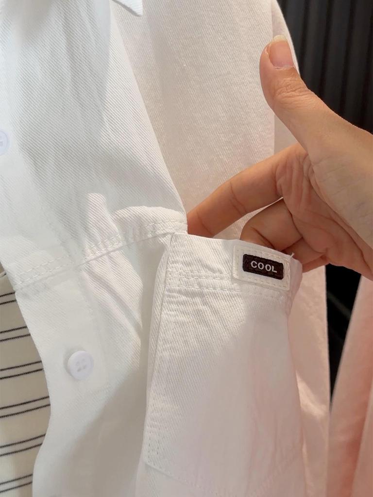 2026 Trendy Women's Washed Cotton Long-Sleeve Shirt Jacket for Spring & Summer - Sun Protection Commuting Wear
