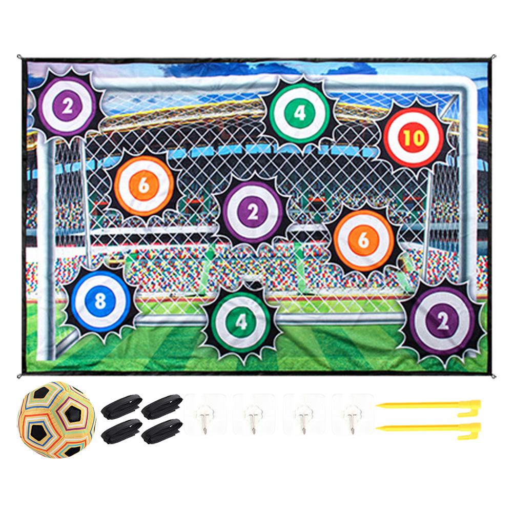 100cm Soccer Game Mat Set with Adhesive Balls Soccer Ball Game Set Foldable Mini Soccer  Games Set for Backyard Lawn