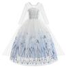 Weißes Eis- und Schneekleid für Mädchen, Themenkostüm, Weißes Prinzessinnenkleid, Karnevalsoutfit, Bodenlanges Umhangkleid.