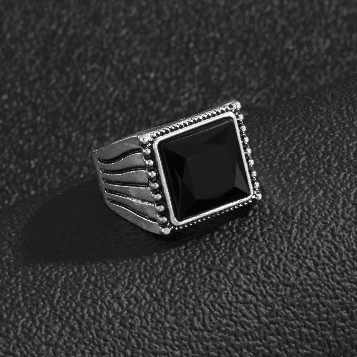

Trendy New Ring Korean Version Ins Style Men s Ring Design Sense Metal Ring Street Hip-Hop Style Ring Antique silver 00313