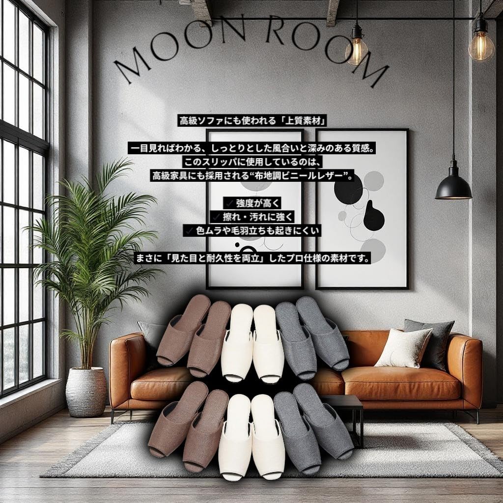 MOON ROOM Indoor Slippers Set of 4 Pairs for Men and 2 Pairs for Perfect for Vinyl and Sodium Large (2 Women), Guests, Summer, Bathroom, Stylish,