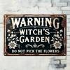 Metal Witch Garden Sculpture Vintage Gothic Wall Decor Halloween Home Bar Sign