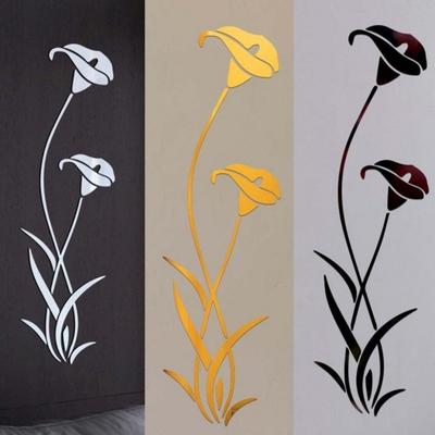 Autocolante de perete cu oglindă din acril Flori mici Decor de perete 3D Tapet reflector Decor pentru casă Accesorii de ultimă generație